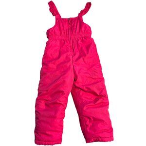 Pink Platinum Snowsuit Bib Snow Overall Sz 4‎ Kids Girls Winter Hot Pink EUC